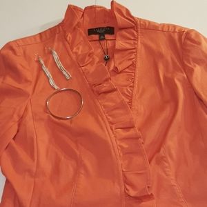Talbots Coral Ruffled Jacket NWT